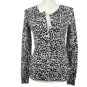 OLD‎ NAVY XS Dalmatian Print Cardigan Sweater Long Sleeve Office Preppy Layering